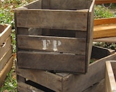 1/2 Bushel Crates- 2 Vintage Orchard Crates- Rustic Wedding Decor, Cake Stand, Cupcake Stand, Patio Decor,Home Decor