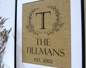 Burlap Art Wall Decor Personalized