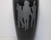 Michonne and Her  Pet Zombies:  Etched The Walking Dead Inspired Zombie Glass - Zombie Gift-Walking-Dead-Gift