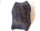Scarf : women's long skinny knit scarf black onyx wool Mother's Day accessories women