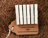 Desk Organizing Clip - Wood Clothes Pin set of 6
