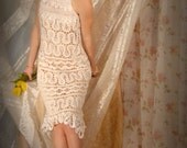 The exclusive dress, bruges lace handmade crochet-art .