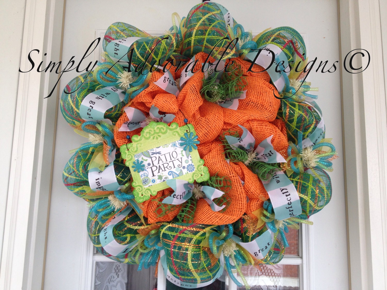 Summer Time Fun Mesh Door Wreath