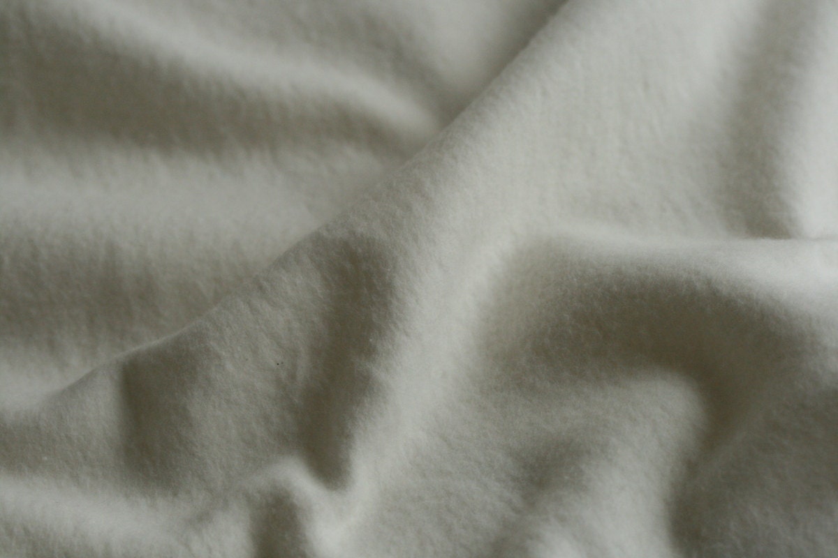 One metre organic cotton fleece (white)