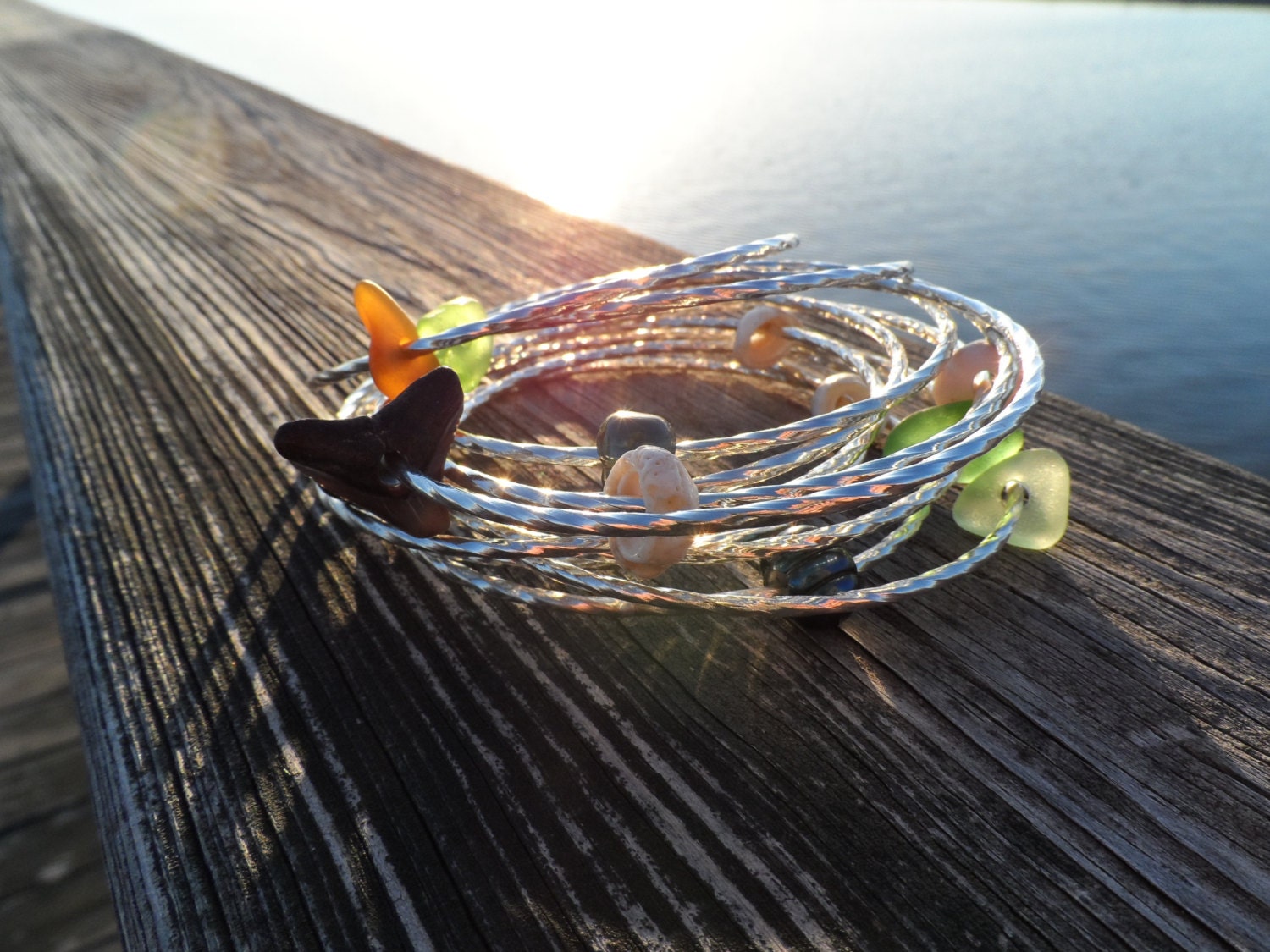 Silver Boho Beach Bangles  Pick 2