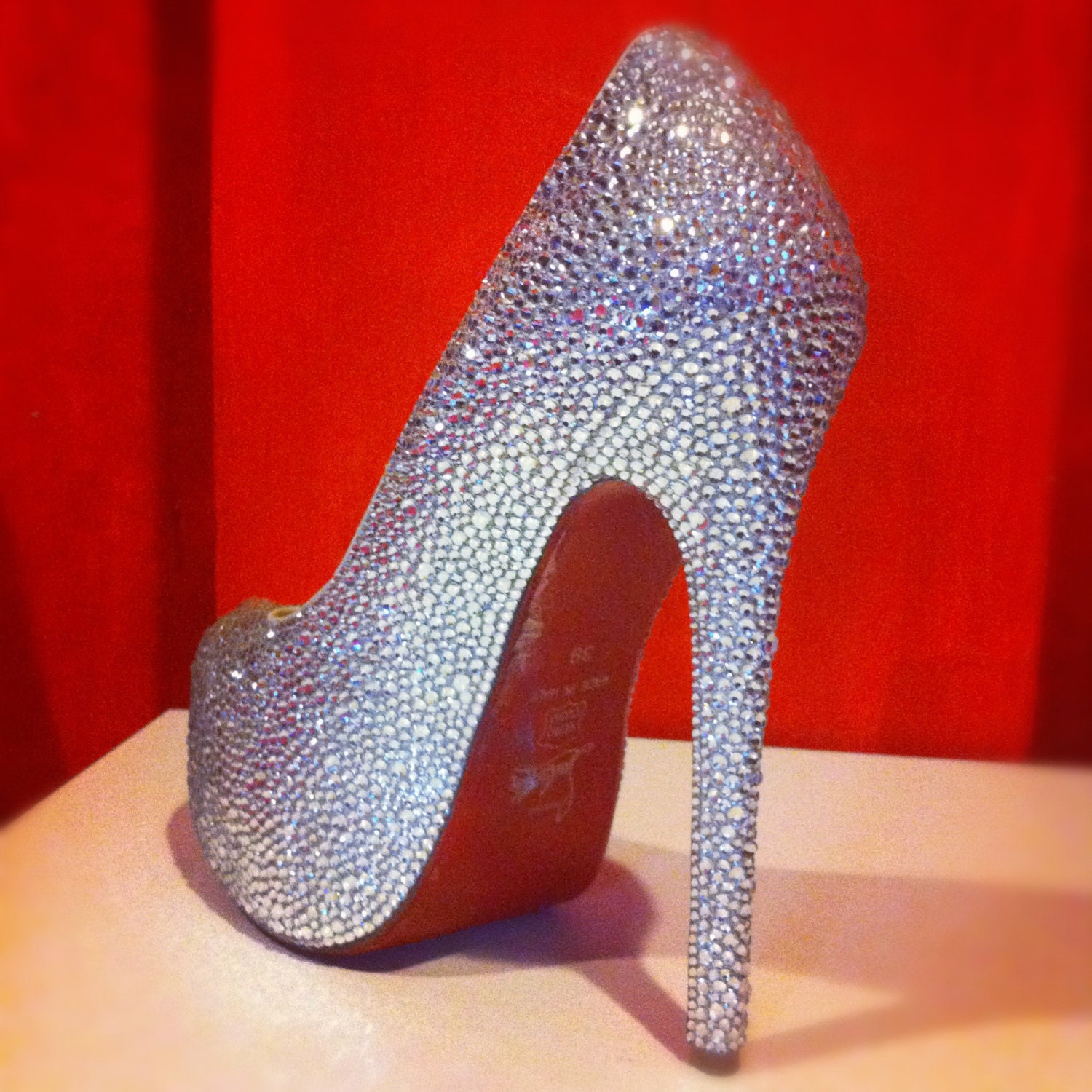 ss5-20 multi size of stone Bling High heel shoe crystal Heel 6" Strass w/ Swarovski element