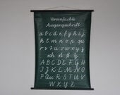 Authentic Mid Century Classroom Poster. The Alphabet. Pull Down Chart. Vintage German.