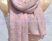 The fashion leisure cotton scarf, pale pink and blue and white porcelain pattern Paisley scarf, shawl, soft comfort women accessories