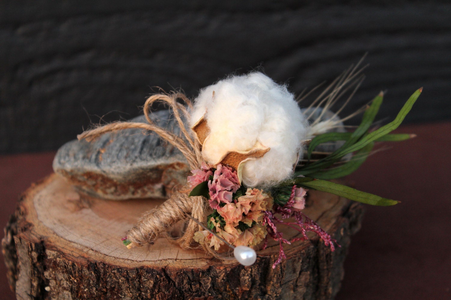Wedding Boutonniere, Country Chic Boutonniere, Cotton Bouttoniere, Groom, Groomsmen, Dried Flower Boutonniere, Wheat, Bridal Bouquet