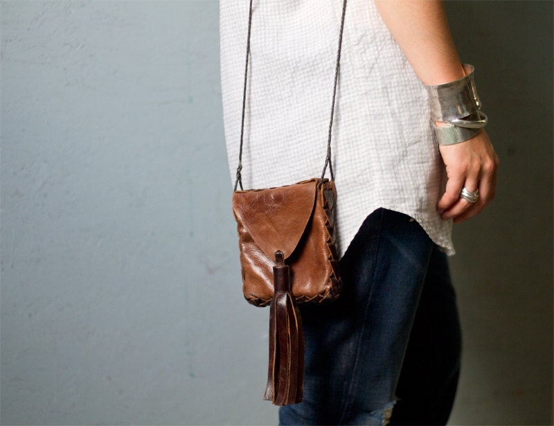 Natural Hobo Mini Leather Purse
