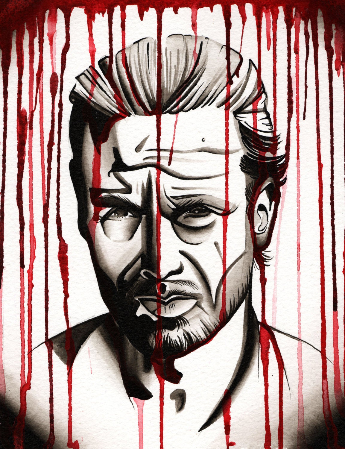 Rick Grimes Walking Dead- A4 Watercolour Art Print