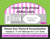 Custom Wrap Around Labels - Choose address shape, pattern, color scheme - available blank or with deliver to address - Custom DIY Printable Il_170x135