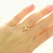 forget me knot ring, Bow ring, gold ring, thin delicate ring, best friends ring, size 6