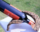 Rustic natural bark wine rack wine bottle holder