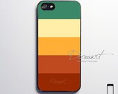 iPhone 5 case, Unique iPhone 4 case, iPhone 4s case, case for iPhone 4, green yellow orange red color stripes S500