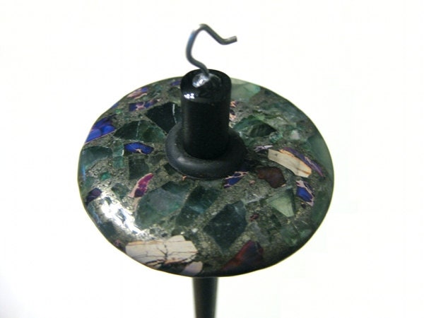 Pyrite and Fluorite - Top Whorl Drop Spindle - Unique
