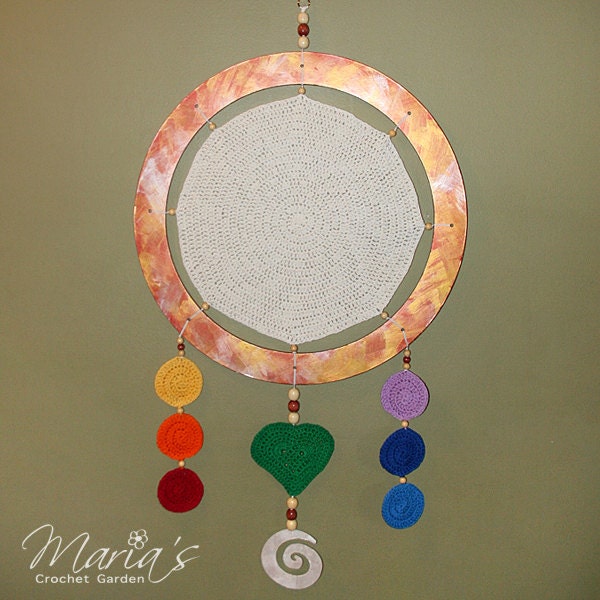 MANDALA OF LIGHT / Rainbow Chakras Meditation Mandala / Om Art / Inspirational Gift / Native American Inspired Wall Art / Wedding Gift