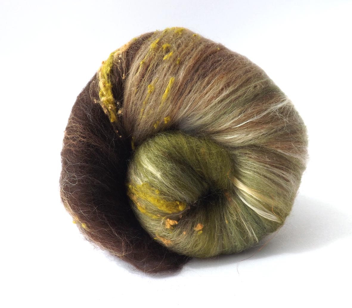 Spinning batts - 100g - 3.5oz - merino wool  - silk noil - THE DEAD NETTLE