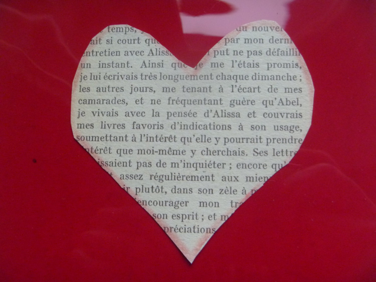 paper hearts made from vintage French book pages (10)