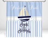 Personalized  Sailboat Shower Curtain