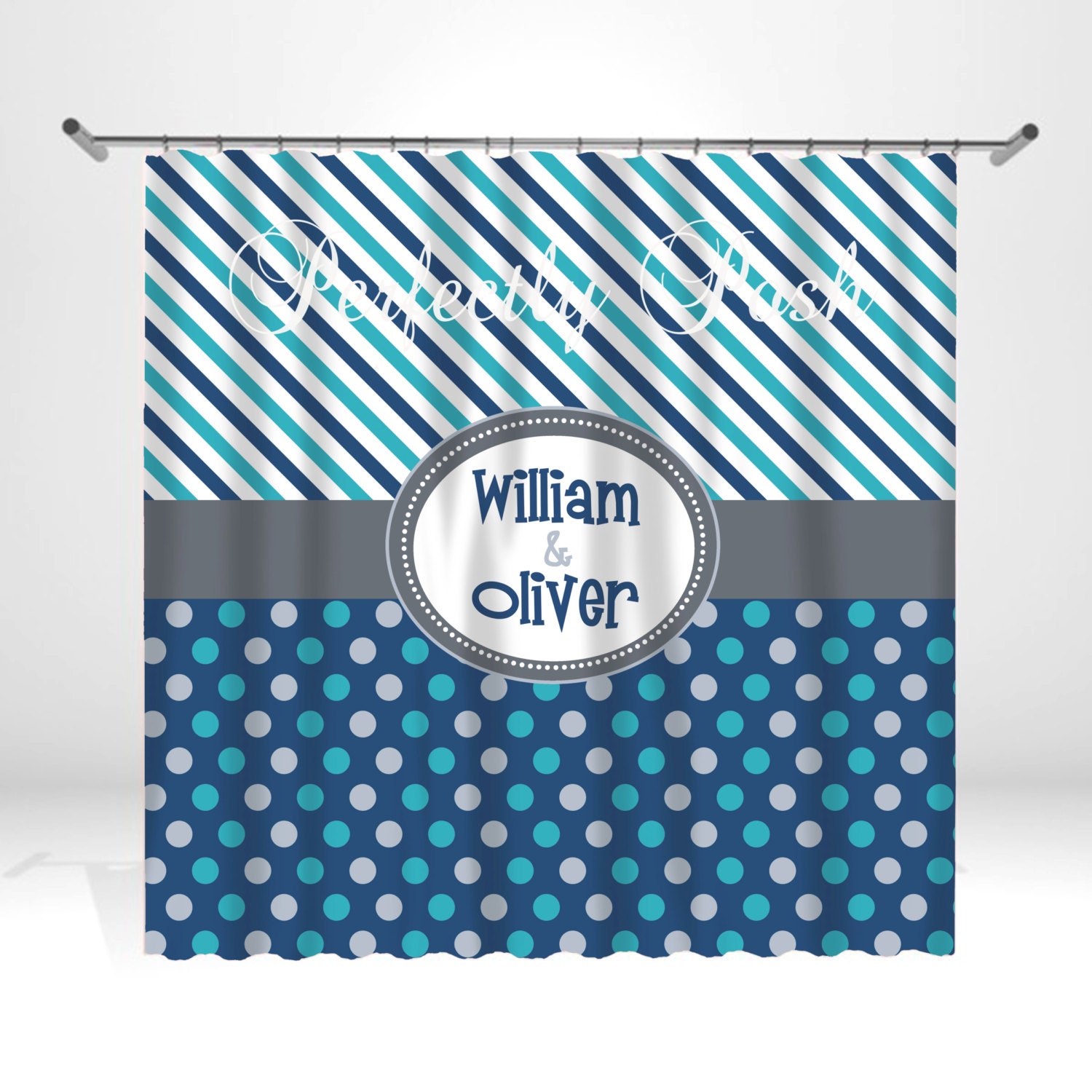 Personalized Stripe Shower Curtain