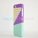 iPhone 5 case - Color Block Case - Purple Mint / Gold studs