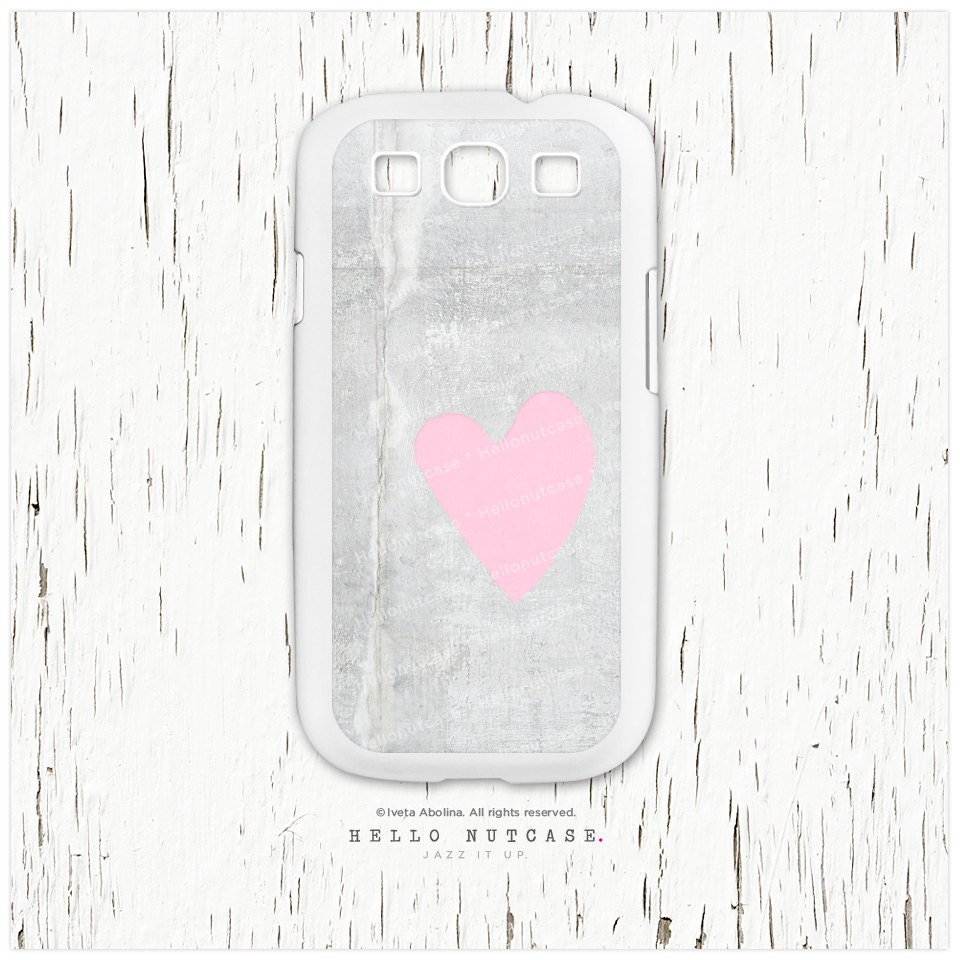 Samsung Galaxy S3 case Concrete Pink Heart