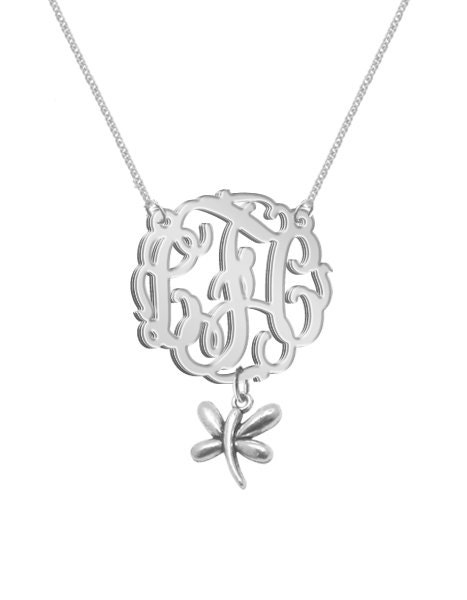 Monogram Necklace ACRYLIC SILVER MIRROR Custom  Monogram Initials Personalized  Jewelry     Pendant   Bracelet   Earrings  Keychains