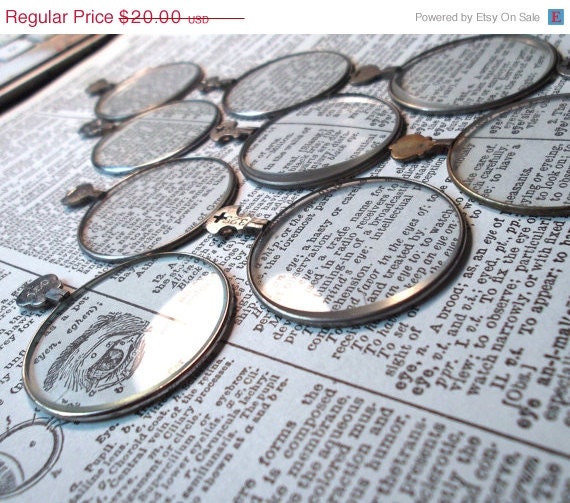 Sale 5 Vintage Optical Lens Mixed Media Destash for Altered Art and DIY Steampunk Shrine Assemblage Art