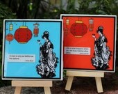 Chinese New Year Fortune Coasters - Set of 4
