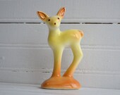 Vintage Pottery Deer Figurine Retro Mid Century
