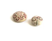Set of Two Magnets, Mediterranean Hand Painted stones