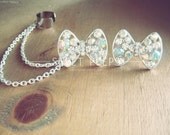 Bow Rhinestone Stud Ear Cuff