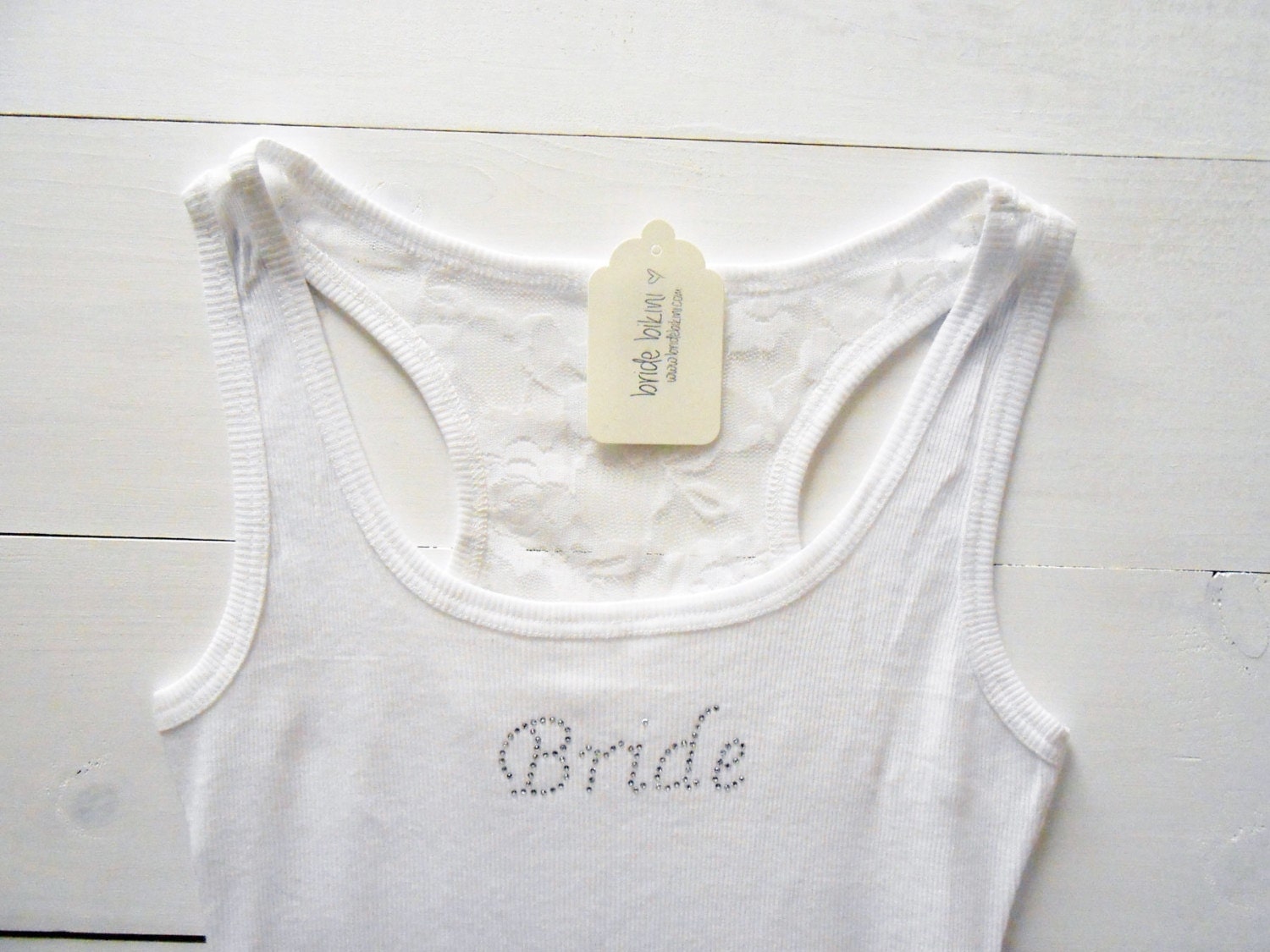 CLEARANCE Bride Tank Top. Bride Rhinestone Tank Top. Wedding Clothing. CLEARANCE SALE. Small White Tank