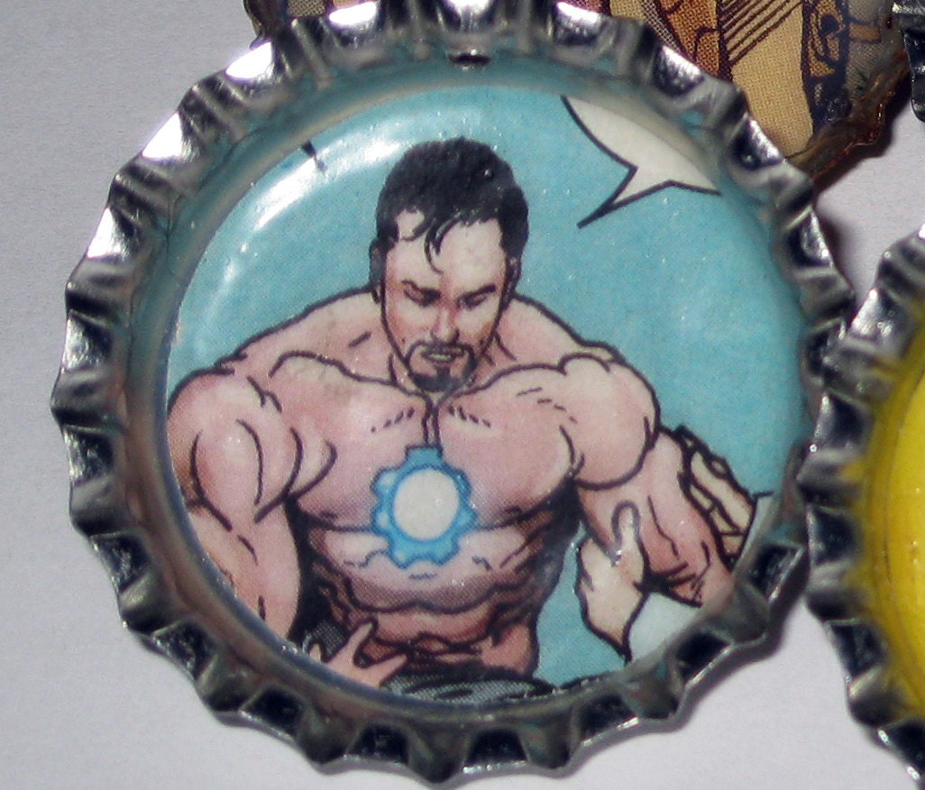 DISCOUNT Iron Man Tony Stark Buttons Set of 6