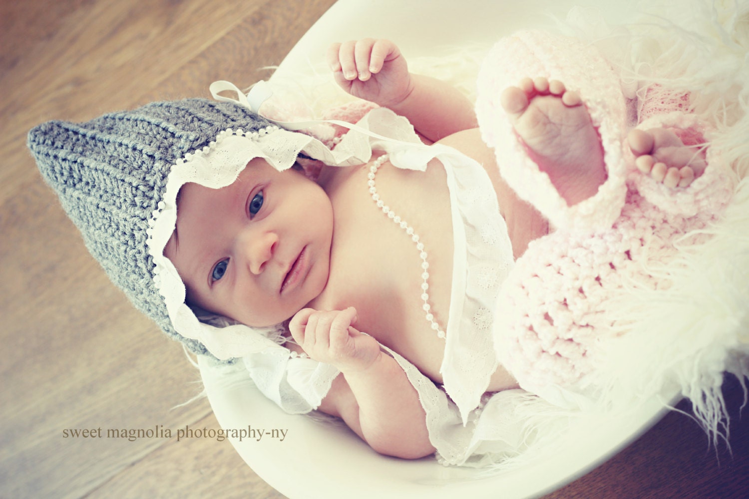 Newborn Crochet Pixie Hat Photoprop Made to order