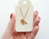 Hand drawn Robin necklace