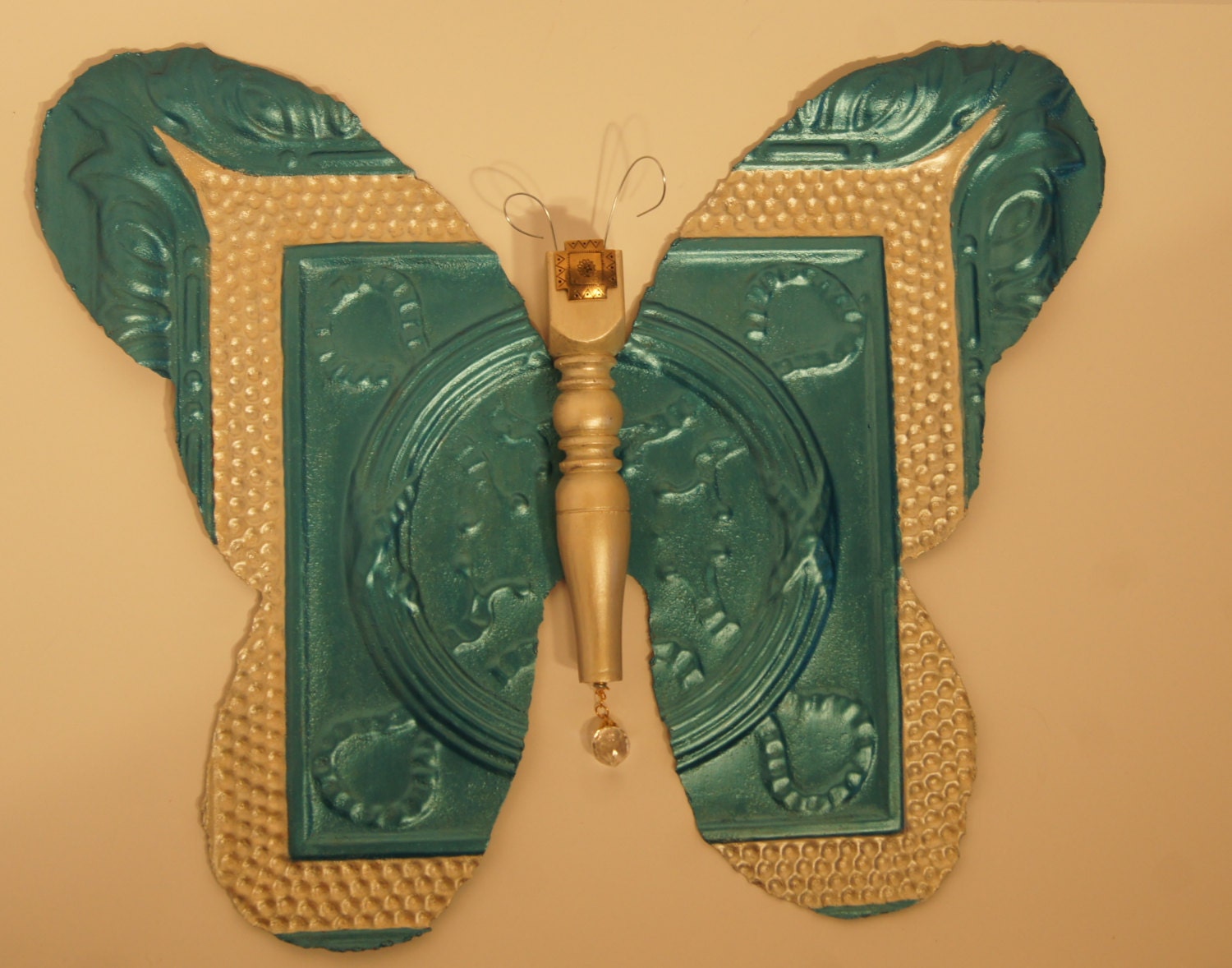 Blue Topaz Antique Tile Butterfly