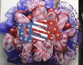 Memorial Day, 4th of July, Labor Day Mesh Wreath