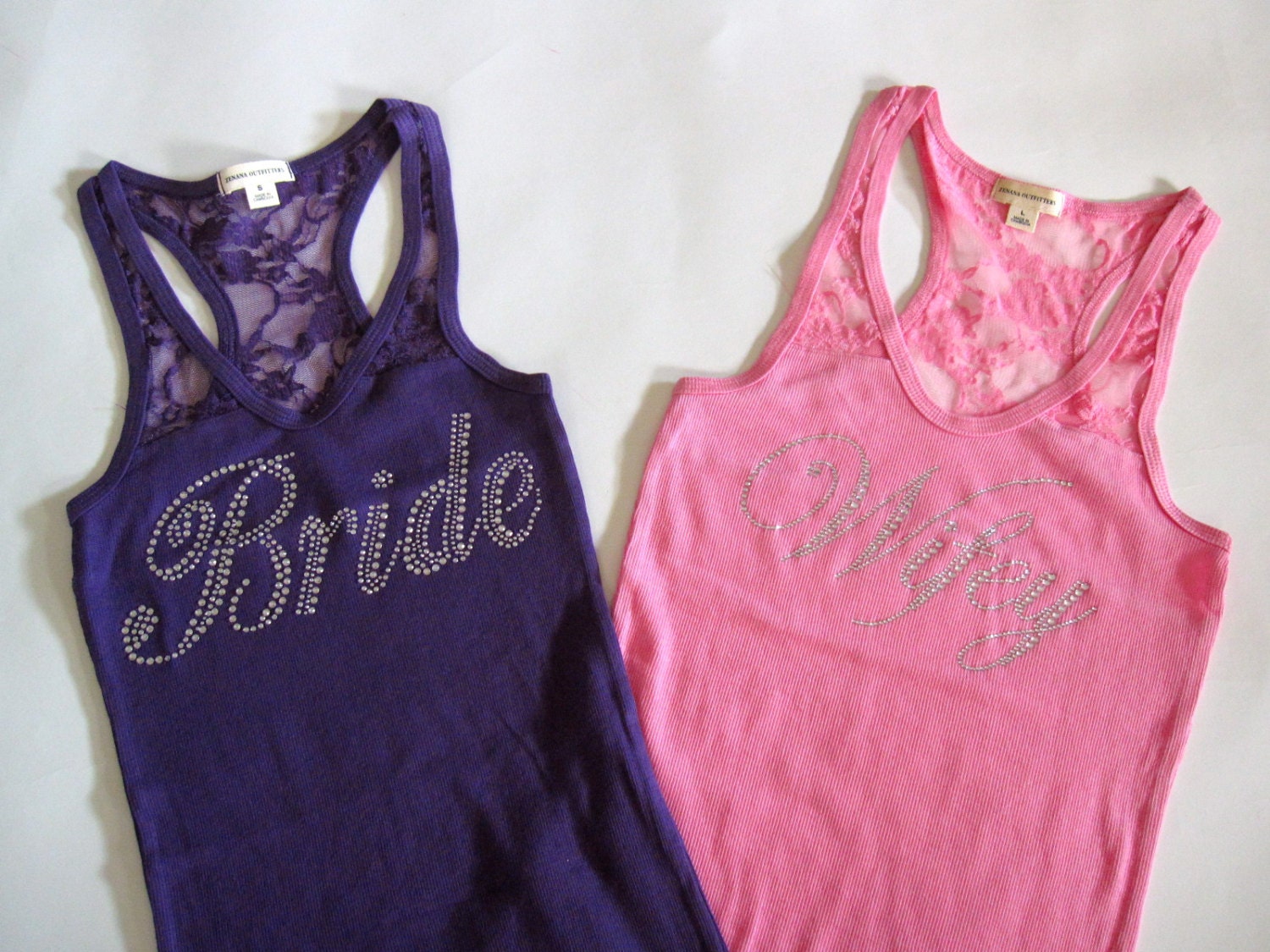 2 Wifey Bride Tank Top Shirt. Half Lace. Bridesmaid, Matron of Honor, Maid of Honor. Yellow, Sky Blue, Plum, Grey, Black, Purple, Coral