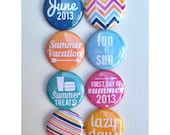 Set of 8 June 2013 Craft Badges Pins Flair