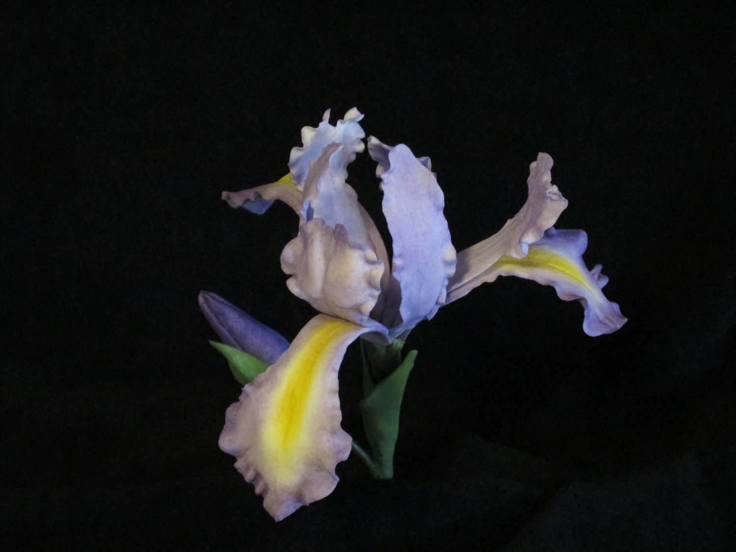 iris cake topper gumpaste sugar edible wedding bridal shower spring purple keepsake