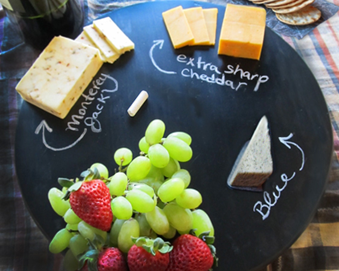 Really Cool 18" Chalk Board Lazy Susan - Ideal for entertaining - Wine/Cheese or Mexican Fiesta Serving Platter