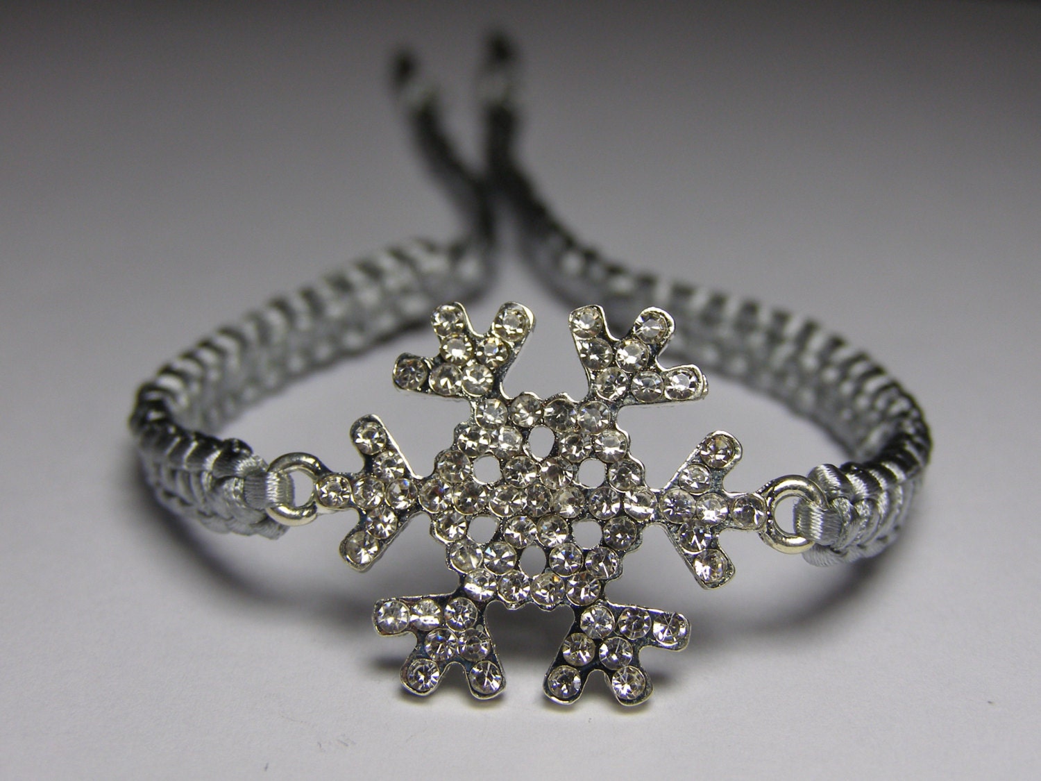 Snowflake bracelet with rhinestones