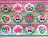 12 Fondant Edible Cupcake/Cookie Toppers - "Lala" Inspired Doll