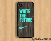 IPHONE 5 CASE NIKE mint write the future wood colored  Wooden iPhone 4 case iPhone 4S case iPhone case Hard Plastic Case Soft Rubber Case