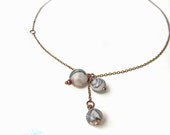 Sea Jasper Necklace - Cluster Necklace, Copper and Gemstone Necklace, Natural Stone, Simple Jewelry, Minimalist, Dainty, Nuance Collection