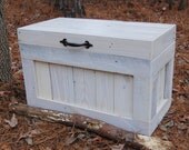Small White Hope Chest /Coffee Table/ End Table/ Toy Box from Reclaimed Wood