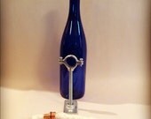 Silver Wine Bottle Tiki Torch Mounting Hardware - Hanging Lantern, Hurricane Lantern, Outdoor Lighting, Oil lamp