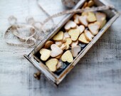 Rustic upcycled box drawer for wedding favors cottage chic shabby chic white black gold pastel neutral wooden